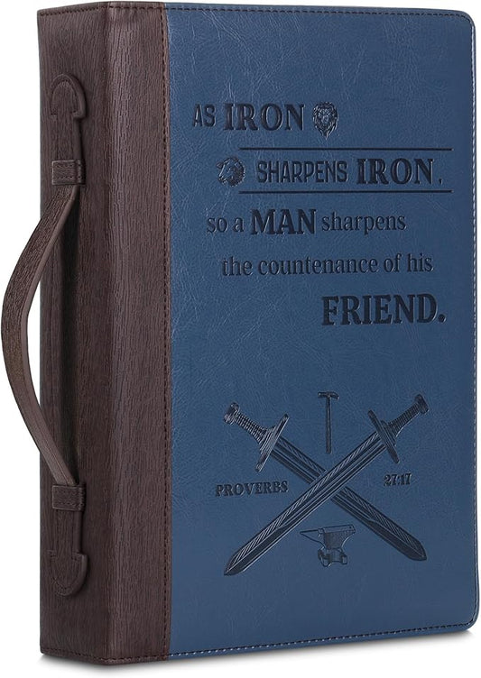 Mr. Pen- Bible Cover Case for Men, Faux Leather Bible Bags with Durable Handle & Zipper, Book Carrying Case & Protector, Bible Study Supplies Accessories, Christian Art Gifts for Men, Fathers Day Gift