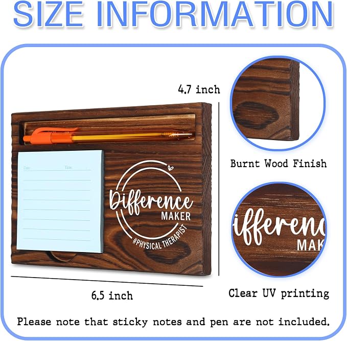 Physical Therapist Difference Appreciation Gift for PTs, Rehabilitation Specialists, and Therapy Professionals, Stylish and Durable Office Organizer, Work Desk Retro Note Pad Holder SDZ309