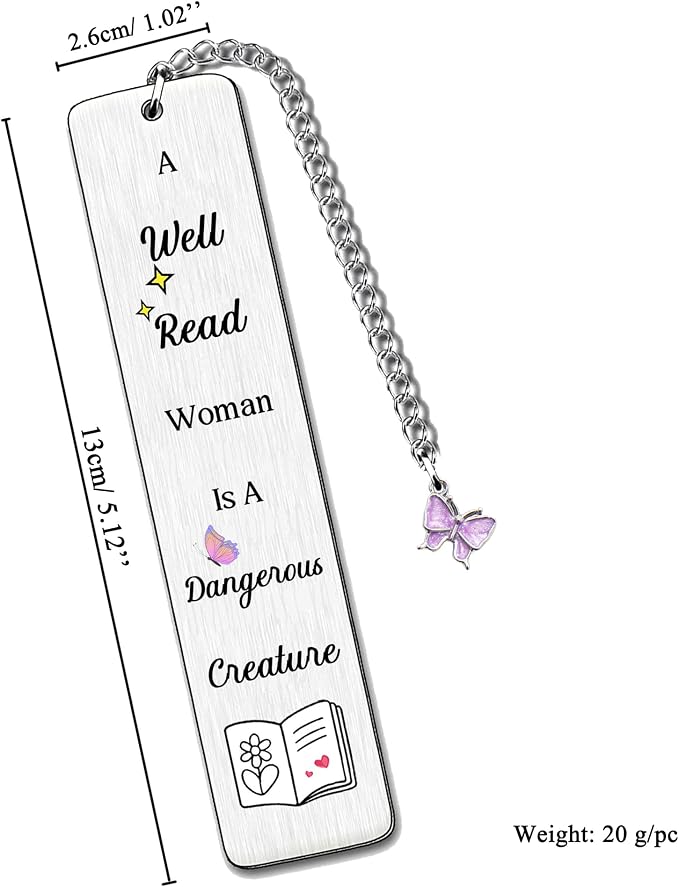 Friend Bookmarks Graduation Daughter Sister Appreciate Gift Women Bestie Go to University Encourage Keepsake Wife Girlfriend Birthday Gift Christmas Accessory A Well Read Woman Is A Dangerous Creature