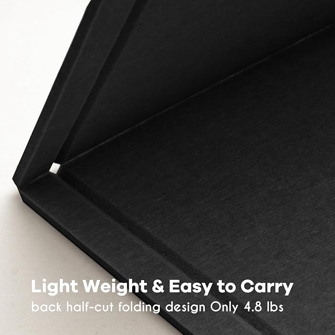 Lightomorrow Large Bulletin Board, 60 x 48 inches Decorative Felt Pinboard, 5' x 4' Cork Board Alternative for Wall, Foldable Photo Board Self-Adhesive Vision Board with 20 Pushpins - Black