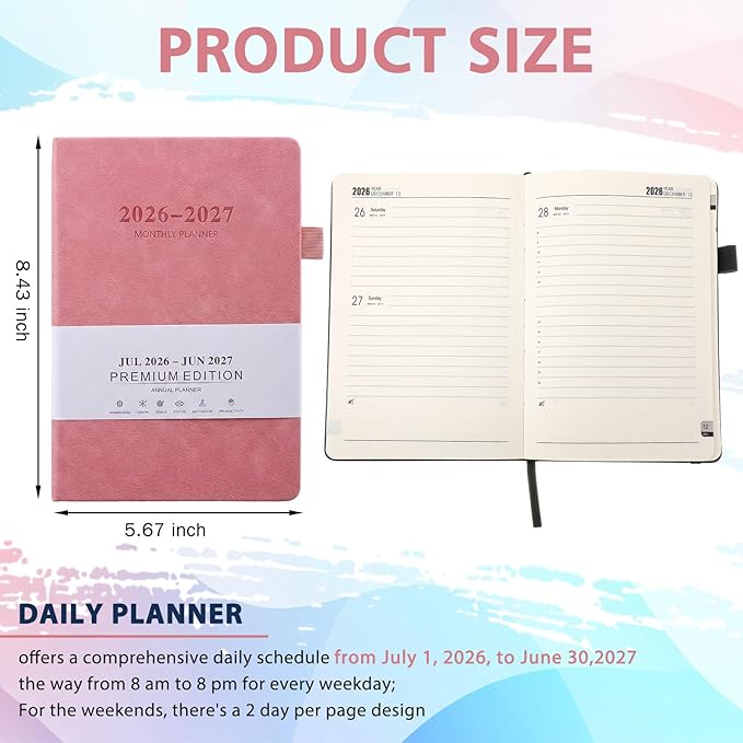 Chiisong 10 Pcs 2026-2027 Monthly Planner July 2026- June 2027 Academic Planner Bulk 8.43" x 5.67" Monthly Agenda Planning Book for School Office Supplies(Multicolor)