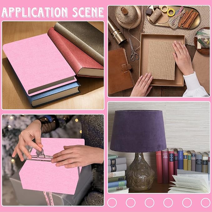 CRASPIRE 51 x 11.8 Linen Book Cloth Pearl Pink for Book Binding A4-A8 Fabric Surface Paper Backed Bookcover Album Scrapbooking Archival DIY Covering Protector Bookcloth Bookbinding Supplies