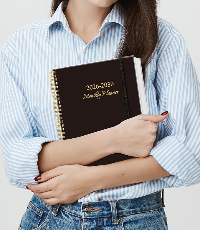 2026-2030 Monthly Planner - 57 Month PLanner Calendar from April 2026 to December 2030, 5 Year Planner 2026-2030 with Flexible Cover, Inner Pocket, Perfect for Home | School | Office, 8.5" x 11", Black