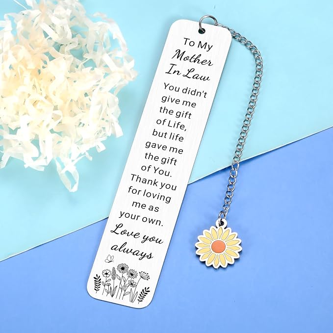 Mother in Law Gifts Bookmark Mother's Day Gifts for Mother in Law Mother-in-Law Birthday Gift from Daughter in Law Mothers Day Anniversary Wedding Gift for Mothers of The Bride Groom Stocking Stuffers