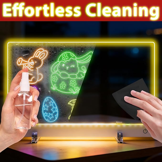 Rechargeable LED Drawing Board for Kids Dry Erase Board,16 inch Drawing Tablet, 7 Color Lights Up Acrylic DIY Custom Neon Sign for Mother's Day, Birthday Gift for Girls Teen 3-12 Year Old