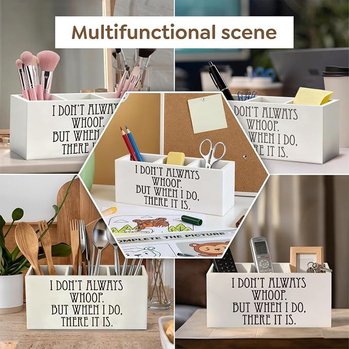 Funny Pen Pencil Holder, Funny Coworker Gifts for Women Men Wood Desk Organizer and Accessories, Office Humor Gifts Pen Holder Desk Organizer for Office Workplace Tabletop