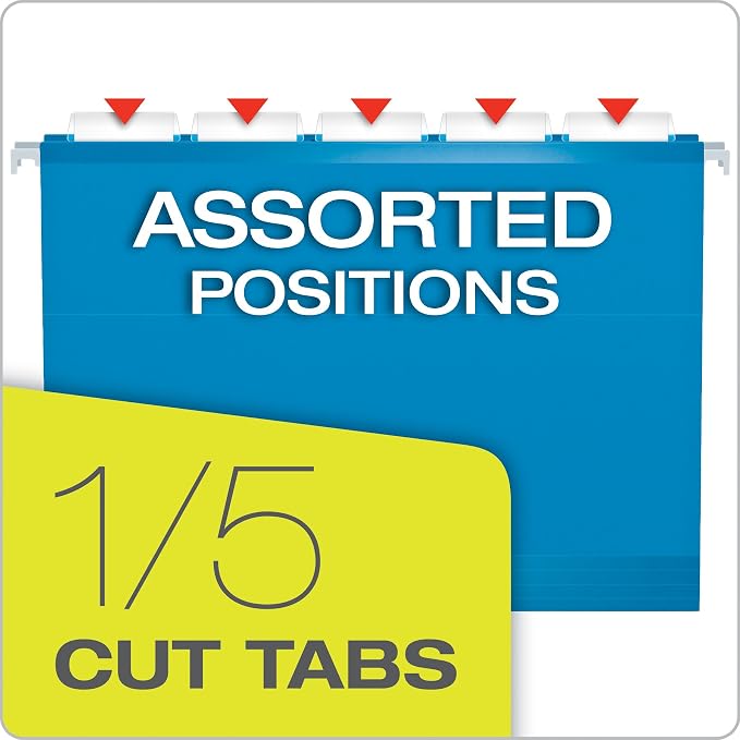 Pendaflex 04152X2 BLU Extra Capacity Reinforced Hanging Folders,Blue (Pack of 4)
