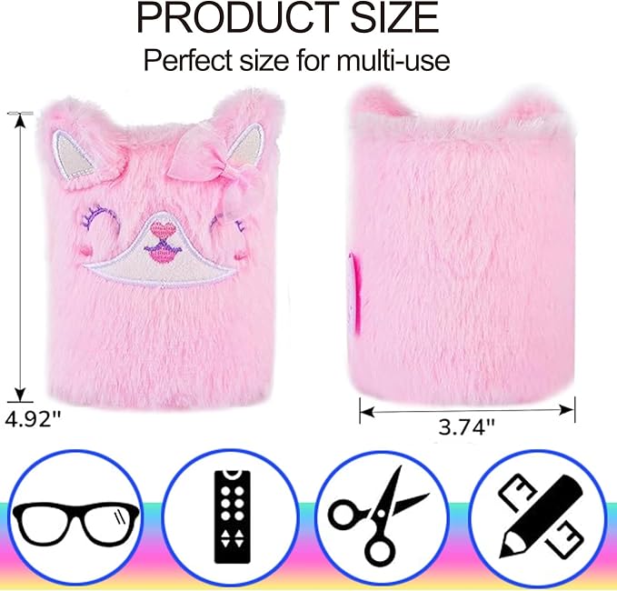 Pencil Holder, Cute Pen Holder for Desk, Pink Fox Stand Makeup Brush Cup for School, Home, Office Desk Decor, Aesthetic Desktop Organizer, Multi-Purpose Pen Holder & Makeup Brush Cup