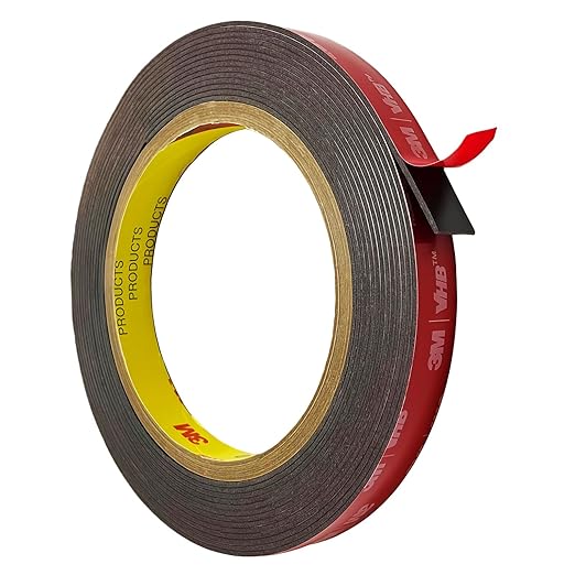 Double Sided Tape Heavy Duty, Adhesive Mounting Tape, 1/2 in x 15.5 ft, Waterproof Foam Tape for Indoor, Outdoor, Automotive Trim, Garage, LED Strip Lights, Home Decor