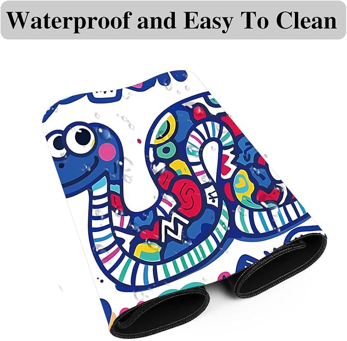 Mouse Pad Gaming Mousepad 31.5x11.8 Inch XXL Large + Coasters,Desk Mat with Stitched Edges, Non-Slip Rubber Base, Thick Mouse Pad for Computer, Laptop, Office & Home - Cute Snake