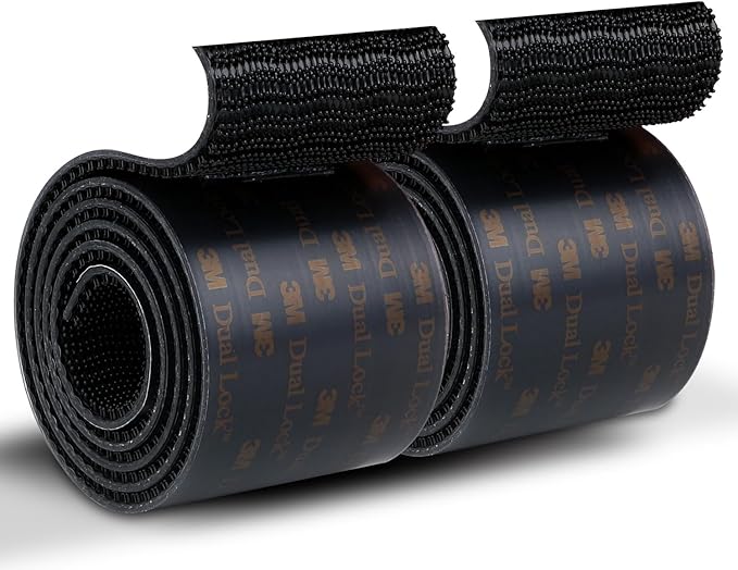 Dual Lock SJ3550 Reclosable Fastener 2''×3Ft 2 Pack, Made of 3M Black Heavy Duty Mounting Tape Strong Adhesive with Interlocking Mushroom-Shaped Heads for Indoor and Outdoor Use