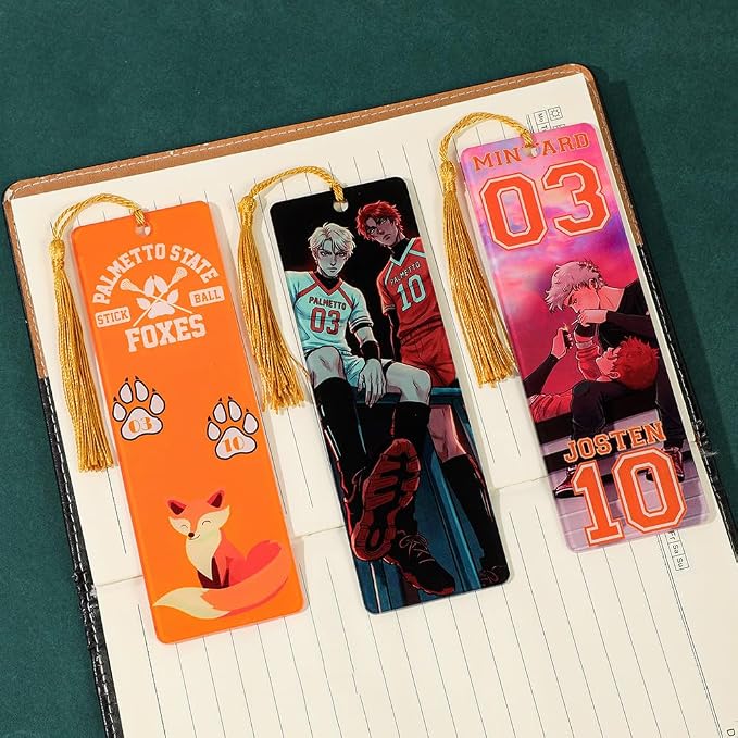 The Foxhole Court Inspired Acrylic Bookmark Set, 3PCS Double-Sided Printed Bookmarks with Tassels, Durable Book Markers for Reading, Anime Fan Gift, Book Lover Accessories (3PCS-Foxhole)