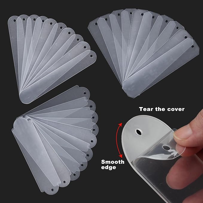 61PCS Acrylic Bookmarks Blanks Bulk 3 Symmetrical Shapes Clear Bookmark Plastic Blank 30 Sets with 6 Color Tassels & Twine String for Vinyl DIY Craft