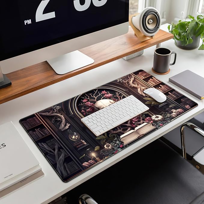 CYZFF Gothic Large Mouse Pad XXL Desk Pad Gaming Mousepad Extended Keyboard Mat 31.5 x 15.7 in Black Fabric with Lycra Surface and Rubber Base