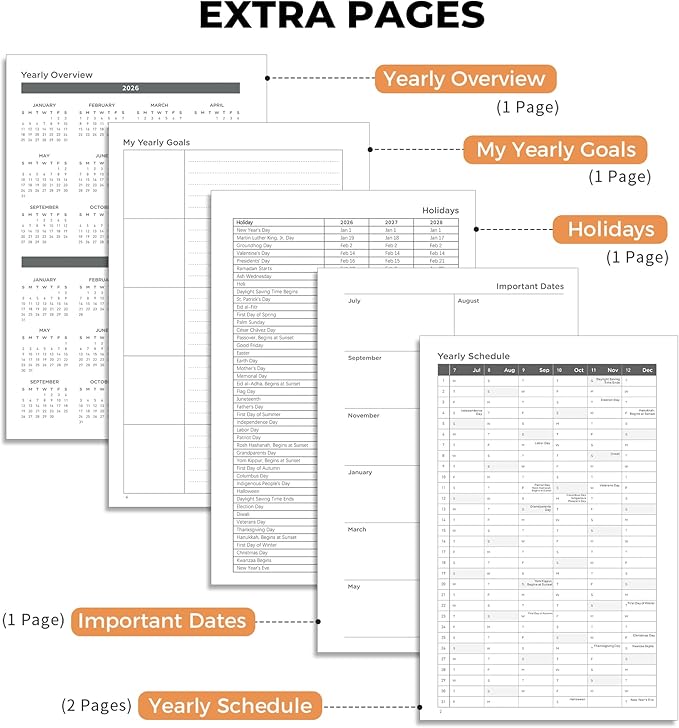 AHGXG Academic Planner 2026-2027, July 2026 - June 2027, Weekly and Monthly, 5.7" x 8.3", Hardcover, Spiral-Bound, Calendar, Agenda for Women, Student, School, 12-Month Tabs (Colourful Tree)
