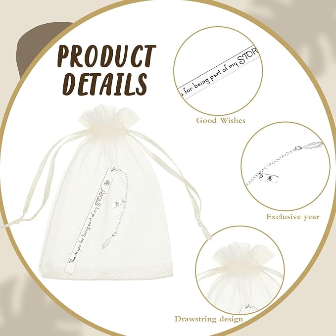 Outus 24 Set Appreciation Gifts for Women Men Bookmark with Chain and Gift Bags for Inspirational Teacher Coworker Valentine Graduation End of Year Retirement Leaving Gift (Thank You)