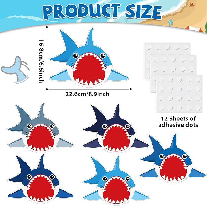 gisgfim 80Pcs Summer Cutouts Shark Decorations Under The Sea Bulletin Board Ocean Animal Paper Cut-Outs Classroom Decor for Boy Girl DIY Craft Photo Wall Kindergarten Preschool Party Favor Supply