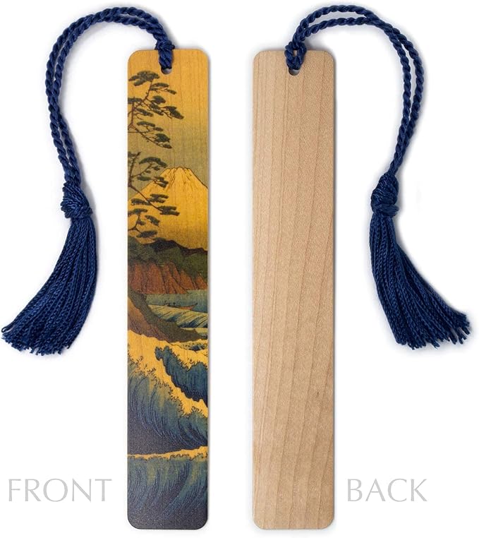 Mount Fuji by Hokusai Wooden Bookmark | Japanese Ukiyo-e Woodblock Print Art | Gift for Art Lovers, Collectors, Readers, Japanese Art & Culture Enthusiasts | Handmade in the USA