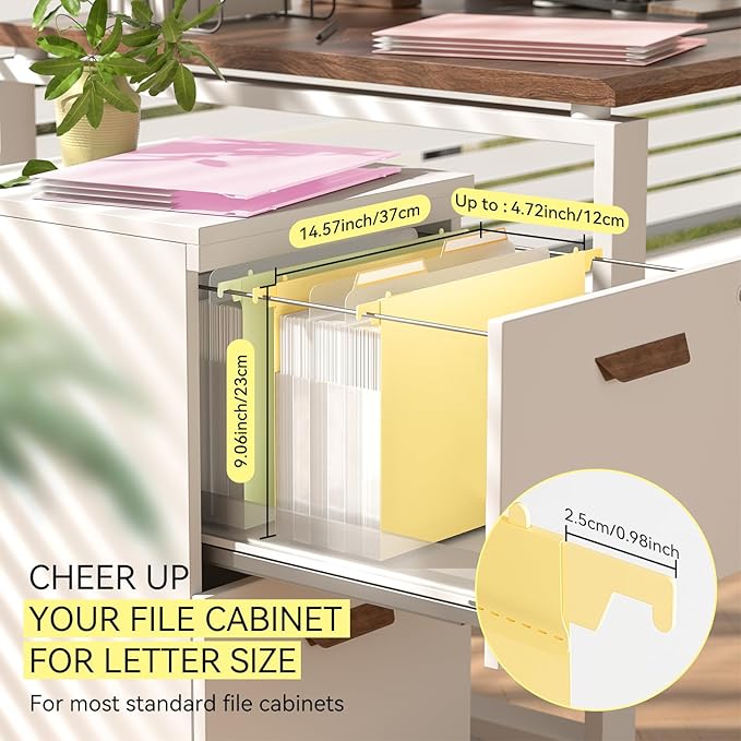 ThinkTex Plastic Expanding Hanging File Folders,Reinforced 4.72" Hanging Accordian Folder，Large Capacity one Pocket, Removable Labels,Insertable Tabs, Legal Size for Filing Cabinet -4 Pack