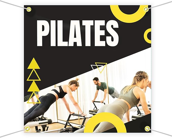Pilaates Large Banners and Signs for Outdoor by Mavis Printing-Polyester Banner with 4 Holes for Easy Hang Indoor & Outdoor|4x1 Feet HD Print Sign to Promote Church| Made in USA