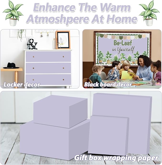 Light Purple Bulletin Board Paper Roll Lavender Bulletin Board Background Paper Back to School Classroom Decoration Poster for Art Craft DIY Projects Home Office Classroom Party Supplies 17.7in x 20ft