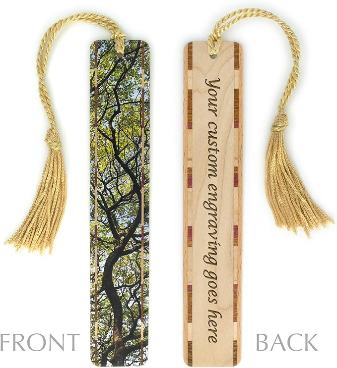 Hawaiian Monkeypod Tree Personalized Wooden Bookmark | Custom Tropical Nature Gift for Tree Lovers, Nature Lovers, Gardeners, Hawaii Lovers & Readers | Handmade in the USA