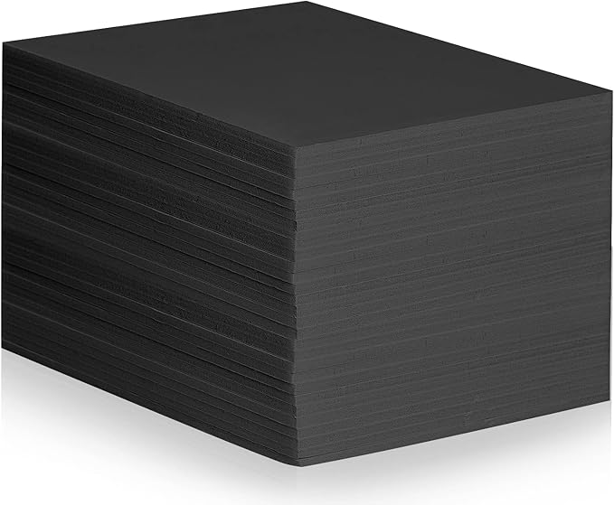 30Pcs Black Foam Board 10 x 8 inch Black Poster Board 3/16" Thick Foam Core Board Black Foam Backing Boards for Crafts Poster Making Art Presentations