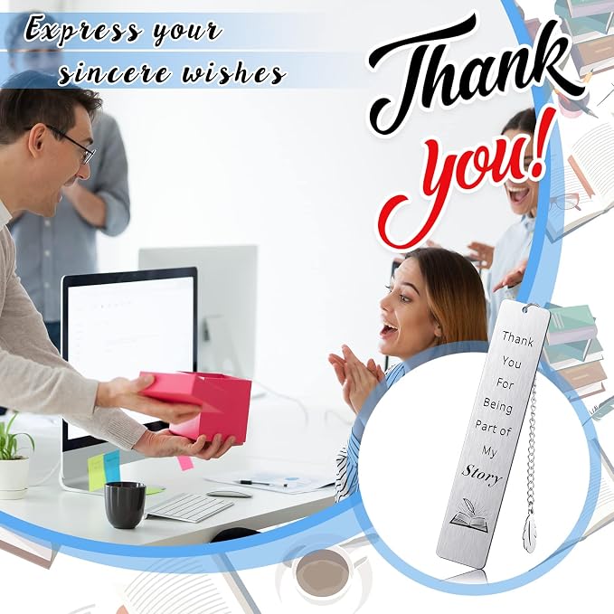 Sabary 12 Pcs Thank You Appreciation Gift Graduation for Women Men Bookmark with Tassel First Day of Bookmarks for Nurse Day Male Female Friend Book Lover Teacher Classmate Volunteer Coworker Gift