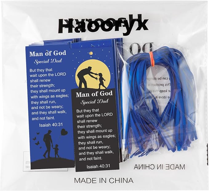 Haooryx Man of God Religious Christian Bookmarks - 120 Pcs Father's Day Book Marks Bible Verse Page Marker Gift Tag for Father's Day Dad's Birthday Party Gifts School Student Reward Teacher Supply