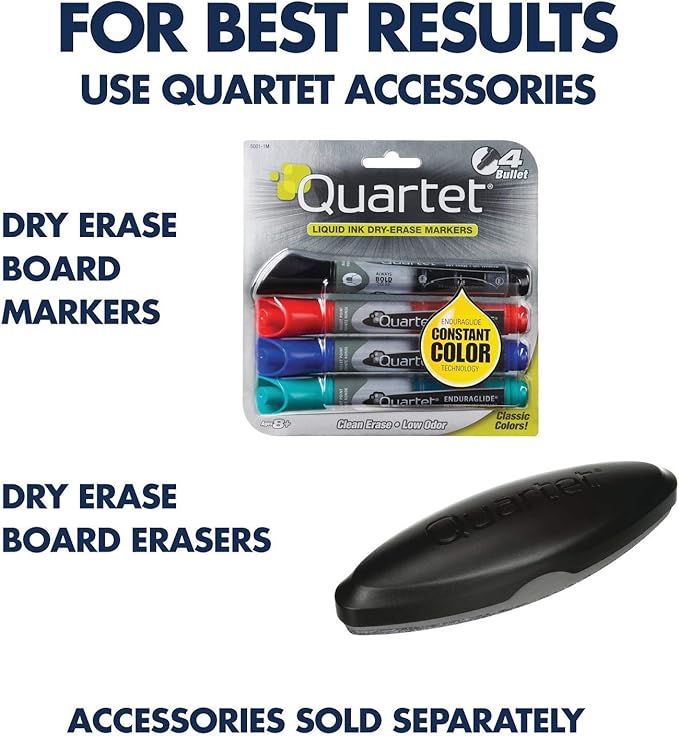 Quartet Magnetic Dry Erase White Board, 36"W x 24"H Whiteboard, Nano-Clean Surface Resists Ink Stains, Silver Aluminum Frame (SM533)