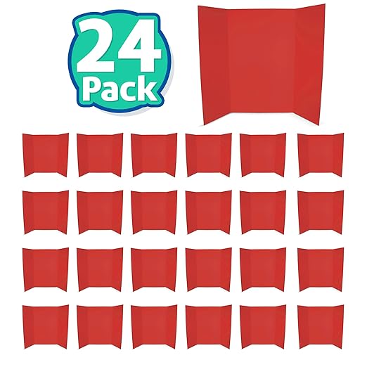 Flipside Products 36” x 48” Foam Project Boards for Presentations, Science Fair, School Projects, Event Displays and Trifold Picture Board - Red 3/16'' Thick - 24 Pack