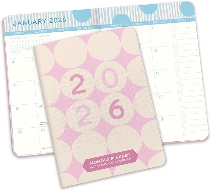 Orange Circle Studio Academic Planner 2026, Darling Dots, Vibrant Illustrations, 17-Month Pocket Planner for School or Work, Goal Setting Prompts, Portable Size, Rounded Corners