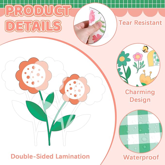 Spring Kindness Bulletin Board Set Plant Kindness Classroom Decoration Colorful Flowers Butterflies Paper Cutouts for Back to School Home Nursery Chalkboard Wall Decor Springs Party Supplies