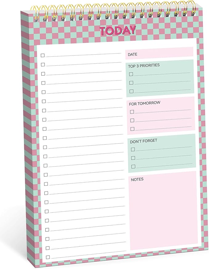 Taja To Do List Notepad - To Do List Notebook for Work with 52 Sheets, 9.8" x 6.5", Undated Daily Planner Perfect for Daily Tasks and Goal Setting, Notepad Suitable for Office, Home & School - Bubble Checkered