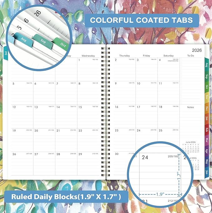 Planner 2026-2027 - Academic Planner 2026-2027 Weekly and Monthly, July 2026 - June 2027, 9" x 11", with Colorful Coated Tabs, Reference Calendar