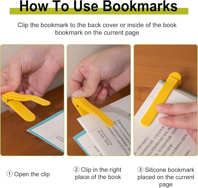 9Pcs Automatic Bookmark, Silicone Smart Book Marks for Reading Women, Men, Kids,Cute Unique Book Markers Bookmark Clip Reading Accessories Gifts for Book Lovers