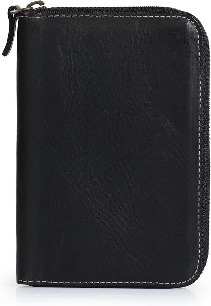 Londo Genuine Leather Padfolio – Portfolio Folder with Pencil Holder, Notepad & Zipper Closure for Business, Office & Travel