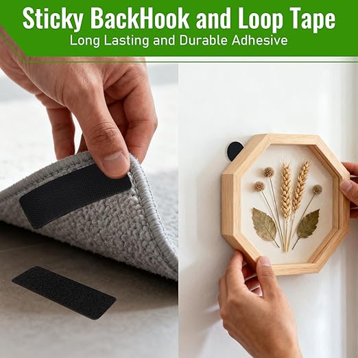 138 Sets Heavy Duty Hook and Loop Strips, High Adhesive, Heat Resistant & Waterproof for Indoor and Outdoor Use: Car, Home, Office, RV, Boat