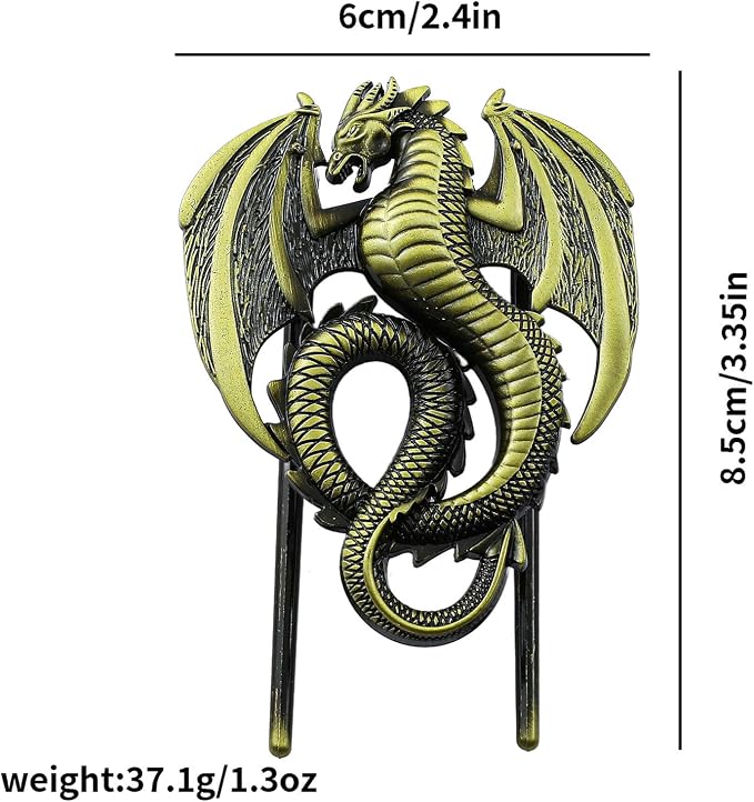Dragon Bookmark,Metal Bookmarks,Journal Clip,Book Page Holder,Vintage Book Clip, Hold Journal Open While Writing and Free Your Hands, Gifts for Book Lovers, Readers, Writers (Dragon)