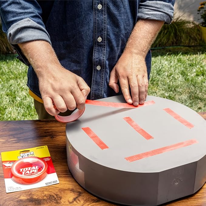 Super Glue, Total Tape Roll, Strong Indoor & Outdoor Construction Adhesive, Holds 300 lbs. per Roll, Permanent Bonding, All-Weather, Mesh Reinforced, Easy-to-Use Double-Sided Tape