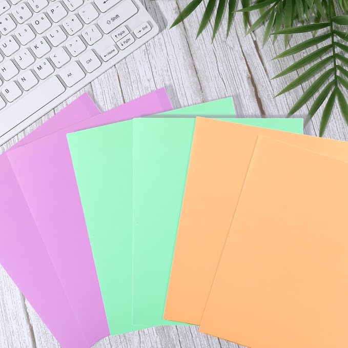 6 Pcs Tri Fold Folders with Pockets 3 Hole Punched 3 Pockets, Durable Tri Fold Folders with Prongs for School Office College Back to School Supplies Fit 8.5 x 11 Inch Letter Size(Pastel)