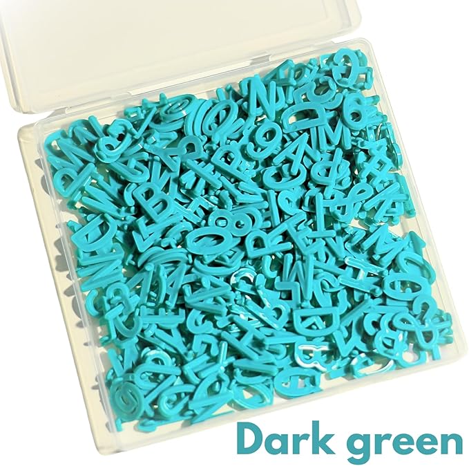 304 Pcs Pre-Cut Letter Board Letters, White 0.75 Inch - No Cutting Required, Secure Packaging - Felt Board Accessories for Holiday Decor & Creative Signs (Dark Green)