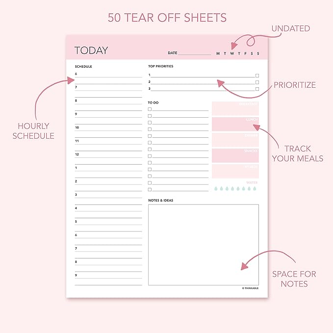 Daily Planner Notepad - 8.5x11 To Do List Organizer