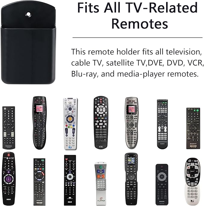 4 Pcs Remote Control Holder Wall Mount, TV Controller Holder, Self Adhesive Remote Holder, Wall Pen Holder Storage Accessories for Home Office School (Black)