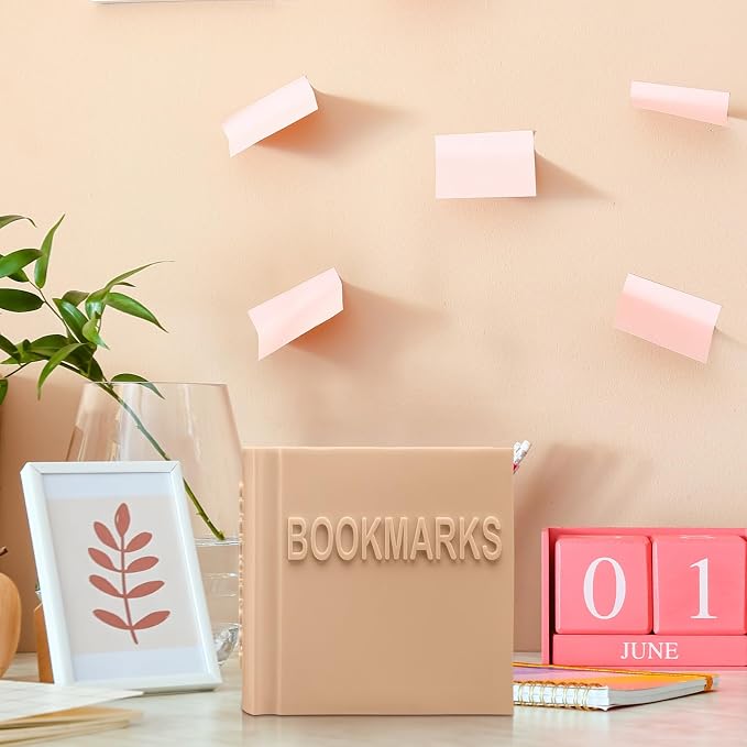 Honeydak 3D Printed Book Shaped Bookmark Holder Book Lover Gift Bookish Accessory Office Desk Supplies Funny Bookmark Accessories End of Year Gift for Teacher (Terracotta)