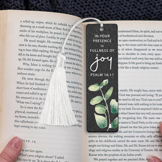 Christian Joyful Bookmark, Heartening Gift for Believers, Uplifting Present for Spiritual Readers, Faith - Based Reading Gift, Unique Foliage & Scripture Design Bookmark, WCB39