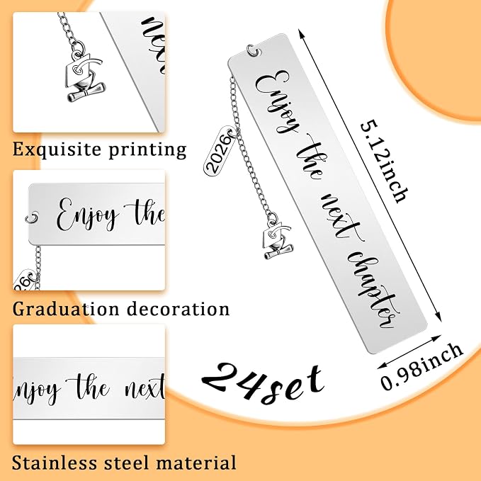 Ctosree 24 Pcs Graduation Bookmarks Bulk Class of 2026 Graduation Gifts Senior Bookmarks for Students Inspirational Grad Gifts High Middle Medical Nurse School 5th 8th Grade Party Favors