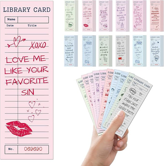 120 Pcs Spicy Romance Paper Bookmarks, Funny Smut Library Card Paper Bookmark Bulk for Women Man, Retro Library Page Marks for Adults Reading Lovers Bookish Accessories Gifts
