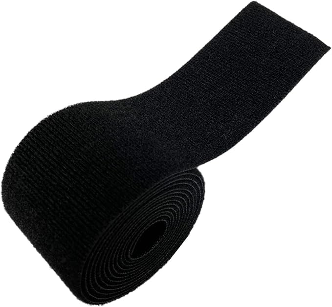 T.R.U. Nylon Double Sided Hook and Loop Cable Fastening Tape. (2 in. X 10 Ft, Black)