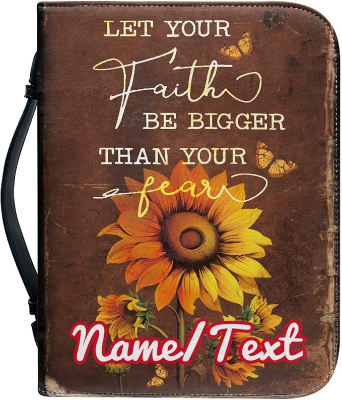 Bible Covers for Women Waterproof Bible Holder Case for Man Portable Bible Protector PU Leather Bible Organizer Bag Large Size - Customizable